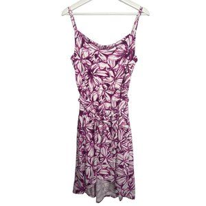 Ann Taylor Dress Women Small Purple White Sheath Midi Sleeveless Floral Stretch